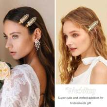 2/4/6/8/10 piezas Pinzas para el cabello con lámina, 1 tarjeta incluida por 2 pinzas, pinza para regalo de propuesta linda, favorito de fiesta de boda, fuerte antideslizante Grip, adecuado para uso diario, playa, boda