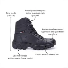 Men's Adventure Boot Comfortable Leather Motorcycle Boots Men's Motorcycle Boots Military Trail Boots - Black - View 2