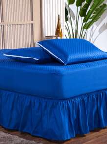 Waterproof King Mattress Protector Cover Kit + 2 Pillow Protectors + Box Skirt With Elastic - Blue - View 2
