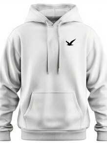Men's Sweatshirt Kangaroo Sweatshirt Cold Weather Top - White - View 2