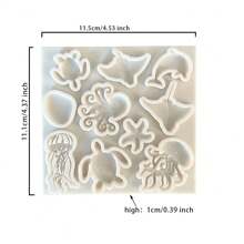 Ocean Series Resin Silicone Mold, Suitable For Making Pendants, Earrings, Accessories, Jewelry DIY Crafts, Also Suitable For Valentine's Day, Easter, Mother's Day And Other Holiday DIY Crafts. - White - View 2
