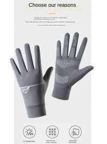 1 双男士户外骑行手套，轻便，透气，快干，防晒，防滑，春夏季 - 彩色 - 查看 3