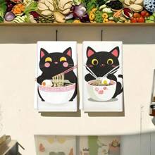 Bộ khăn bếp mùa xuân 1/1/2, thiết kế họa tiết mèo dễ thương, dệt từ 100% sợi polyester, kích thước 16 * 24 inch / 40 * 60 cm, tấm lót bàn bằng polyester có thể giặt bằng máy, chịu nhiệt, chống bẩn, không thấm nước, dễ vệ sinh, dùng để vệ sinh bàn và bát, có thể dùng làm quà tặng, đồ dùng gia dụng hàng ngày, đồ dùng nhà bếp và trang trí nội thất mùa xuân. - Nhiều màu - Xem 3