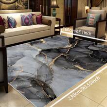 Local Rug, Luxurious Marble Pattern Rug With Backing, Machine Washable Rug, Dot-Plastic Backed, Room Rug, Bedroom, Home Office, Kids' Room, Playroom, Kitchen, Dining Room Mother's Day Home Bathroom Decor - Multicolor - View 7