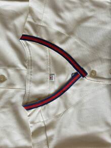 Men's Embroidery Baseball Jersey 3 Beige Casual Short Sleeve V-Neck Button T-Shirts Party Sports Top