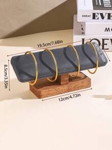 1个/2个装木质单层手镯架，发带项链手表手镯展示架，珠宝围巾展示架，返校季装饰品 - 胡桃色 - 查看 14