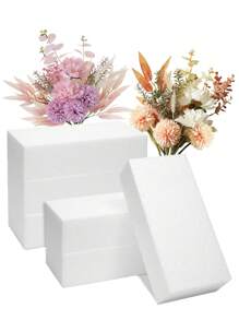 8 件/6 件/4 件/3 件/2 件/1 件花卉泡沫砖，用于插花，每个 5.5 英寸长 X 3.1 英寸宽 X 1.8 英寸高，干湿花泡沫块，用于新鲜和人造花花店泡沫工艺美术用品，适用于婚礼装饰、新娘背景、花束、婚礼拱门、餐桌摆设、圣诞节、万圣节、感恩节、返校节、情人节、教师节、母亲节 - 白色泡沫 - 查看 2