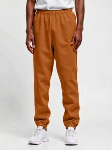 Nike Solo Swoosh Fleece Pant - Desert Ochre/White - View 2