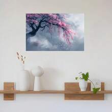Framed Elegant Japanese Cherry Blossom Canvas Art Poster - En Frame, Perfect For Living Room, Bedroom, Kitchen & Office Decor, Ideal Gift