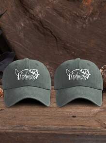 1pc Unisex Fishing & Outdoor Casual Fashion Washed Print Baseball Cap, Adjustable Size, Suitable For All Seasons Daily Wear - Washed Baseball Cap - View 18
