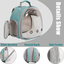 Small Bird Backpack Carrier Cage For Traveling, Backpack To Transport Backpack Carrier With Clamp 2 Cups Rope Stand Perch For Parakeet Cockatiel Budgies Vet Carry Book Bag,Fall Home Halloween Decor And Christmas Gift - Multicolor - View 4