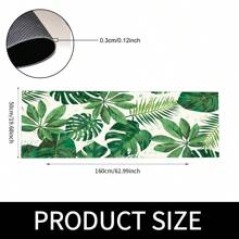 1pc Green Plant Printed Anti-Slip Silicone Mud Kitchen Rug, 3D Rectangular Carpet For Living Room, Bedroom, Corridor, Bathroom, Laundry Room - Polyester, Suitable For Indoor And Outdoor Home Decor