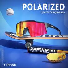 KAPVOE Polarized Fishing Glasses Kids Cycling Glasses Boys Girls Sports Glasses Children MTB Mountain Road Bike Outdoor Sports Tr90 Frame Glasses Camping, Running And Surfing Glasses - 01 - 查看 3