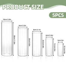 Superlele 5/20/35pcs Glass Cylinder Vases-4, 6, 8, 9.8, 11.8 Inch Tall Hurricane Floating Glass Candle Holders Clear Flower Vases For Centerpieces Home Table Decor Wedding Party Decorations