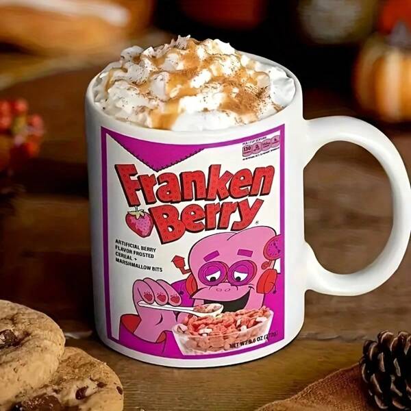 Vintage Cereal Monster Coffee Mug - Microwave And Dishwasher Safe Ceramic, Perfect For Breakfast Enthusiasts And Collectors, Ideal Halloween Gift Back To School