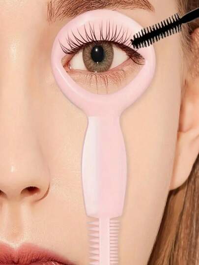 1 pieza Herramienta de aplicación de maquillaje de 3 en 1 con peine para pestañas, útil para el rímel, delineador de ojos y pestañas perfectas, reutilizable