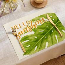 1pc/4pcs/6pcs Summer Decorative Placemats, Banana Leaf, Flamingo, Pineapple, Letter Linen Placemats, Stain-Resistant, Suitable For Home, Dining Room And Restaurant, Table Decor, Home Goods