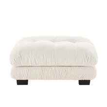 Chenille Upholstered Couches Ottoman For Oversized Modular Sectional Sofa, White,Light Coffee,Pink,Grey23.6"D X 36"W X 19.6"H - trắng - Xem 1