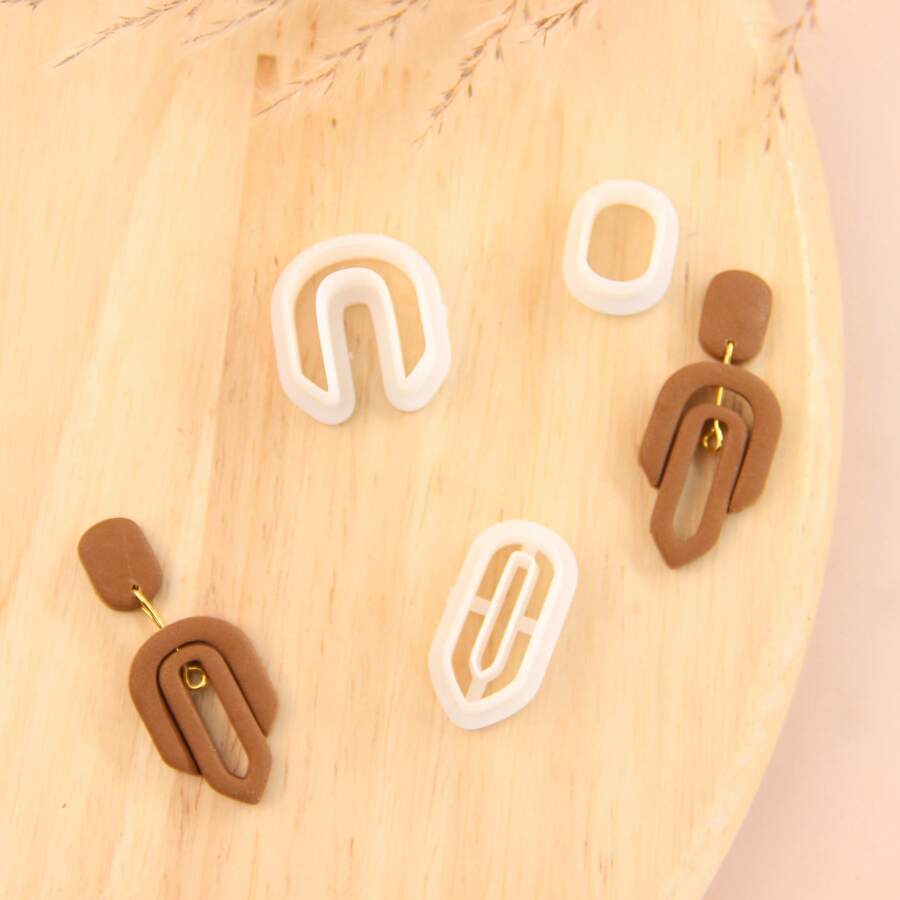 3 chiếc khuôn cắt đất sét polymer trưởng thành, khuôn cắt đất sét polymer tròn để làm khuyên tai, khuôn cắt đất sét rỗng cho khuyên tai - trắng - Xem 1