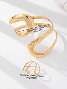 1 Set de joyas con diseño espiral, conjunto de pulsera y anillo gruesos, brazalete de mujer, anillos y pulseras a juego