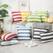 Bộ 2 vỏ gối trang trí ngoài trời chống nước màu kẹo sọc, độ bền màu cao, chống phai màu, thích hợp cho sân vườn và hồ bơi, màu vàng và trắng - Vàng và trắng 2 chiếc - Xem 3