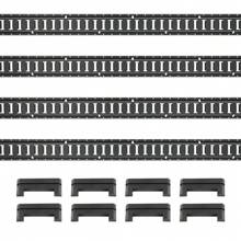 Heavy Duty E Track Tie Down Rail Kit 2 Feet Steel Rails Set Of 4 For Securing Cargo And Heavy Loads Up To 2000 Pounds Ideal For Garages Trailers Motorcycles And ATVs - Black - View 1