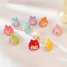 10/20pcs Resin Cute Character Charms, DIY Jewelry Making Beads For Artwork And Sewing, Assorted Colors - 20PC - Xem 5