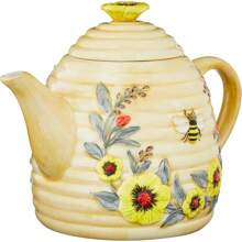 3D Beehive Ceramic Teapot, 32oz Whimsical Multi-Color Design, Novelty Honey Pot For Tea Lovers & Unique Kitchen Decor - 1 - Xem 5