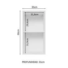 Mueble Superior Madesa Glamy 35cm 1 Puerta Blanco/marrón - Blanco y Marrón - Ver 3