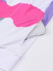 [HISERWA] 高性能骑行短袖运动衫 | 无缝防滑下摆 | 3+1 个拉链口袋 | 夏季和春季多巴胺颜色 | 女士高弹力透气速干公路自行车服 - 彩色 - 查看 8