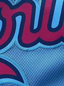 Men's Embroidery Baseball Jersey 1 Blue Casual Short Sleeve V-Neck Button T-Shirts Party Sports Top