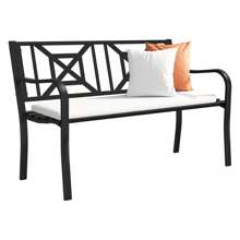 Black Outdoor Bench, MetalGardenCast Iron Heavy-Duty Patiowith Decorative Backrest For Proch Park 880lb Capacity - 彩色 - 查看 1