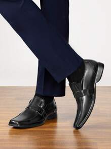 Men's Lined Dress Loafers Formal Shoes Men Dress Loafer Shoe Slip On Moccasins Daily Comfort Leather - Black - View 4