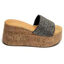 Sandales Compensation in Lüttich mit Braut Large in Raphia – Style Bohème Chic pour Été - Schwarz - Übersicht 2
