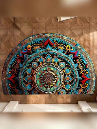 Modern Crystal Clear Semicircle Moroccan Non-Slip Backing Washable, Stain Resistant, Medium Pile, 6mm Thick - Fashionable Arrowhead Pattern, Suitable For Hallways, Entryways, Bedrooms And Hotels