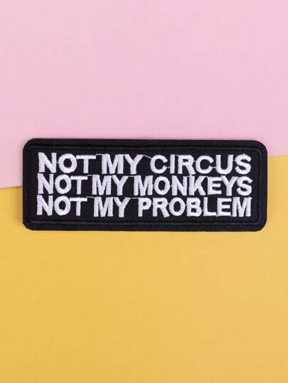 1 pieza Parche de letra rectangular negro, accesorio de vestir DIY, parche bordado termoadhesivo para coser, emblema decorativo para ropa, zapatos, bolsos, verano, escuela