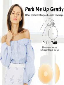 2pcs Silicone Breast Lift Cream 4 Inch Reusable Sticky Bra Pads - Multicolor - View 8