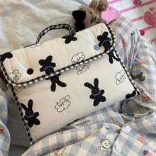 1pc Cute Black & White Rabbit Laptop Sleeve Bag, 11/13inch Notebook Protective Inner Case