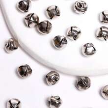 100/50Pcs/Lot 6mm/8mm/10mm Golden Nickel Color Christmas Jingle Bells Pendant DIY Mini Bell For Xmas Earrings Decoration - Nickel Color - 查看 5