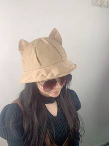 1pc Cute Cat Ear Design Fashionable Outdoor Casual Versatile Hat, Ideal For Street Style, Dating, Hangouts, Hiking And Various Occasions - Multicolor - View 4