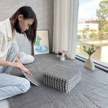 12pcs Plush Patchwork Floor Mat, 12*12*0.39 Inch Small Size Carpet, Balcony Carpet, Small Rug, Patchwork Carpet, Bedroom Decor, Home Decor Carpet, Bedroom Carpet, Decorative Carpet, Bedroom Rug, Room Rug, Living Room Combination Carpet Mat, Game Room Mat, EVA Bottom & Soft Fleece Top, Quadrate, Cuttable, Washable, Suitable For Daily Home Scenes