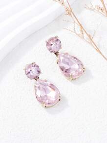 juran 1 对经典简约珠子和水滴玻璃耳环，适合女士，可爱，适合休闲、约会日常佩戴 - 水滴 - 查看 17