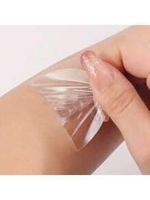 100pcs Waterproof Ear Patches, Suitable For Bathing And Shampooing, Gentle On Ears, Easy To Use, Reusable, Adult One-Time Swimming Ear Covers Made Of Adhesive Fabric. - Transparent - View 3