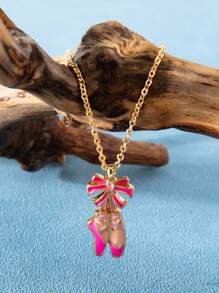 1 pieza Lindo collar con colgante de mariposa rosa de moda, regalo para pareja, mejor amigo y Día de la Madre, joyería para damas