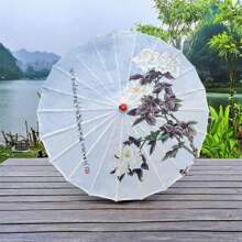 Brighten Up Your Christmas With Our Chinese Flower Parasol Collection - Perfect For Spreading Holiday Cheer - White - View 4