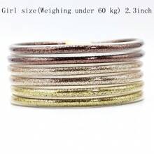 6pcs Mixed Metal Color Jelly Bangle Beacelet - 3 Colors, 6 Pieces - View 6