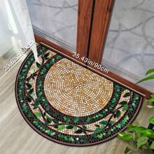 1 Elegant Style Green Plant Pattern Half Circle Doormat - Suitable For All Seasons, Machine Washable, Crystal Fleece Material Stain Resistant, Non-Slip Backing, Great For Indoor/Outdoor Entryways, Kitchens, Cabinets - Decorative Welcome Mat, Vintage Mosaic Design, Entryway Decoration | Decorative Floor Mat Rug Carpet Rugs Door Mat Room Decor Carpet For Living Room Kitchen Rug Bedroom Decor Blankets And Throws Rugs For Bed Room Home Decor Bathroom Decor Room Decoration Stuff Living Room Decor Office Decor House Decor Home Decor Living Room Bathroom Rug Room Decor Aesthetic - Multicolor - View 13