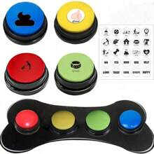 Set de 6 pièces de boutons sonores pour l'entraînement des chiens et l'amour des chiens. Pour les cadeaux aux amateurs de chats/chiens et aux mamans de chiens/chats. Accessoires pour animaux de compagnie avec des autocollants "Amoureux des chiens et mamans de chiens" et "Amoureux des chats et mamans de chats". Aide à l'entraînement idéale pour une communication efficace. Piles non incluses.