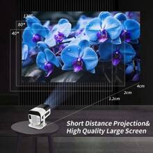 100 "Foldable Projector Screen/ JY320 Mini Projector US Plug Newly Native 720P 1080P/4K Android 13 Wired Auto Keystone Portable Video Projector, 180 Degree Flip, Home Movie Projector - 查看 6