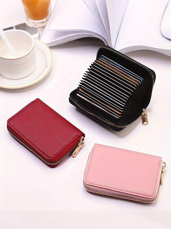 Business Card Holder Wallet Women/ Black/Pink/Blue/Red Bank/ID/ Card Holder Bits Card Wallet Case